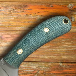 LT Wright Handcrafted Knives Camp MUK Flat Blue Shadetree Fixed Blade Knife